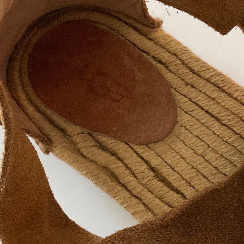 UGG Mila Gladiator Espadrille Leather Sandal Brown Size 8.5 - Picture 3 of 5